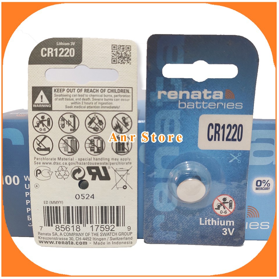 BATERAI RENATA CR1220 CR-1220 CR 1220 ORIGINAL SWISS RENATA 1220