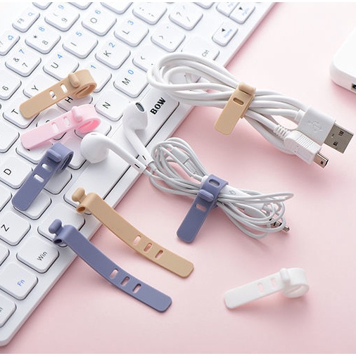 Strap Organizer Kabel Bahan Silikon Adjustable