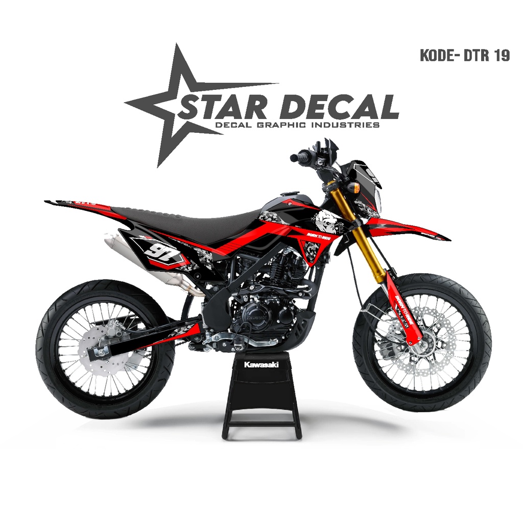 STAR DECAL | Decal DTRACKER full body | Merah Hitam Motif Simple Elegan
