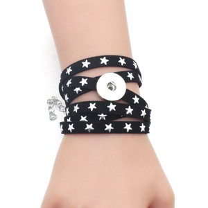 Gelang Kain Hitam Bintang Metal Star Bracelet