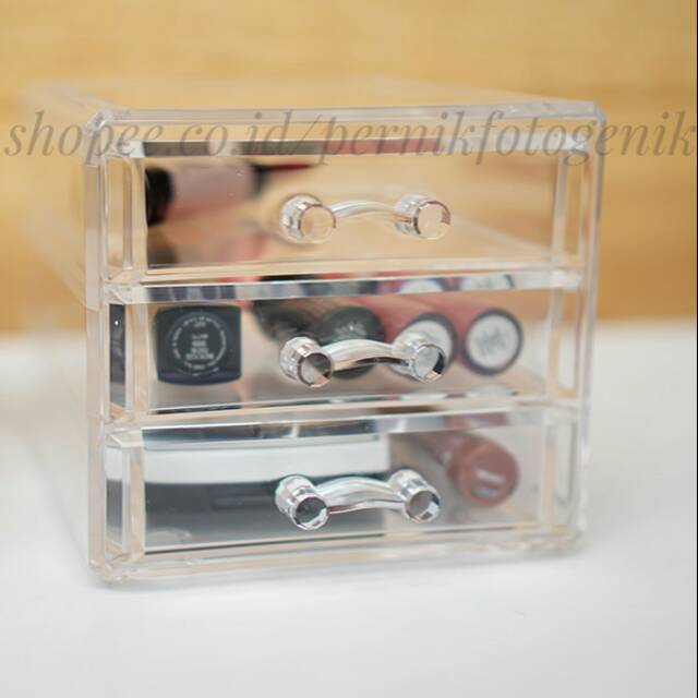 MINISO ACRYLIC DRAWER 3 SLOT MAKEUP ORGANIZER