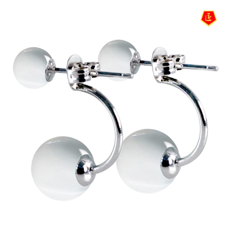 [Ready Stock]Elegant Fashion Silver Opal Earrings