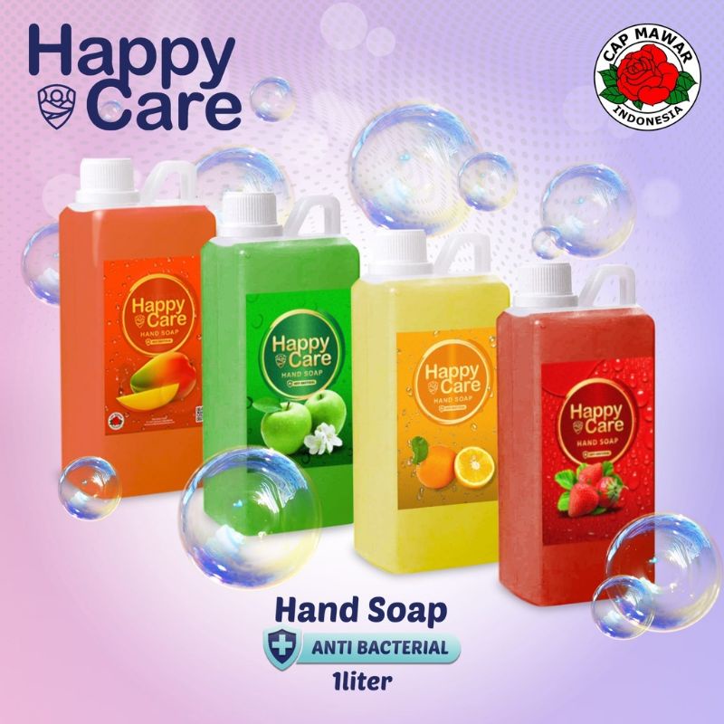 SABUN CUCI TANGAN STRAWBERRY ANTI BACTERIAL 1 LITER HAPPY CARE / SABUN CUCI TANGAN / HAND SOAP