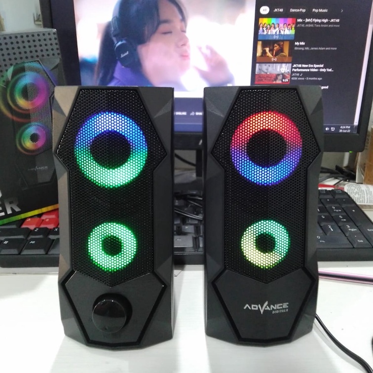 Speaker Advance CLS 107 BT blutut RGB / speker gaming Stereo speaker lampu / speaker HP, PC, laptop,