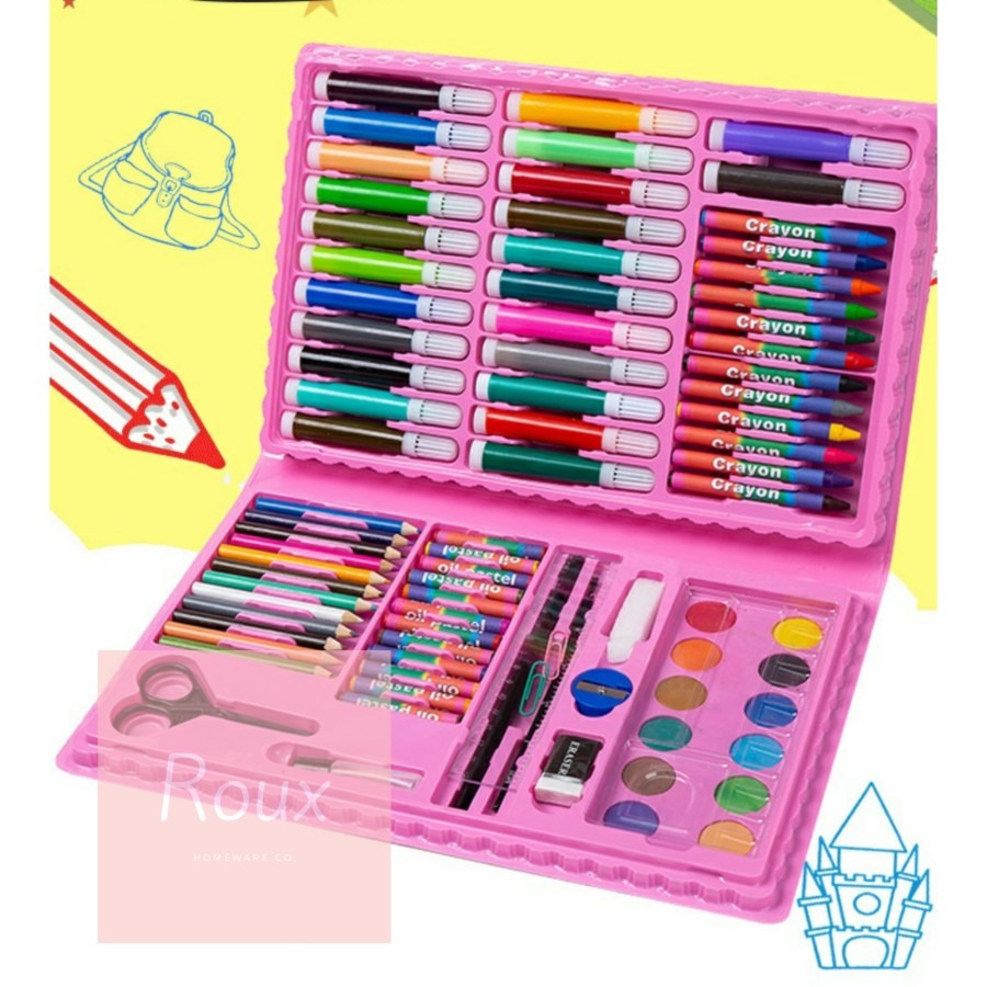 

Crayon Set Anak 86 Pcs Pensil Warna Alat Mewarnai Alat Lukis Gift Set
