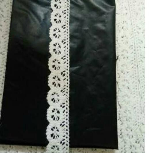 

☀ Renda rajut putih, cream, broken white 2.5cm, roll panjang 15yard (13.5meter) 30.000/roll. ➵