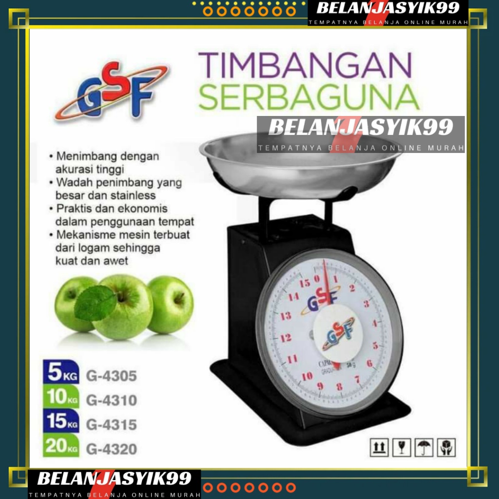 TIMBANGAN BUAH DAGANG LAUNDRY DAGING ANALOG MANUAL 5KG 10KG 15KG 20KG / TIMBANGAN BESI GSF / TIMBANGAN SERBAGUNA GSF 4305 5KG / GSF 4310 10KG / GSF 4315 15KG / GSF 4320 20KG