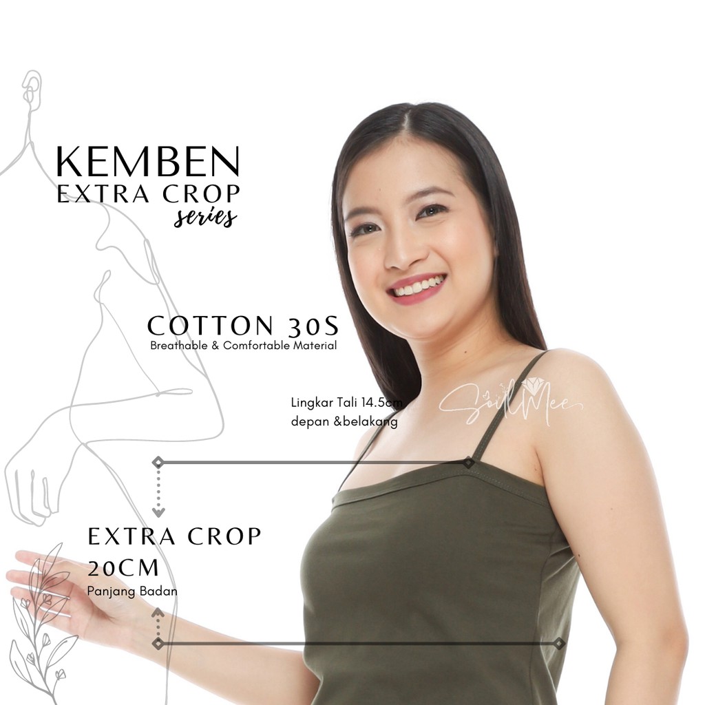 Kemben Crop Top Wanita Bahan Katun 30s Original - Hijau Army