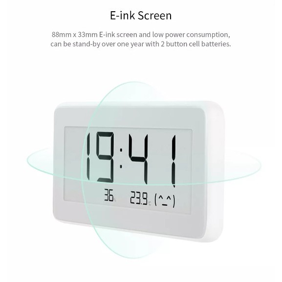 Mijia E-Ink Jam Meja Thermostat Thermometer Hygrometer Humidity Sensor