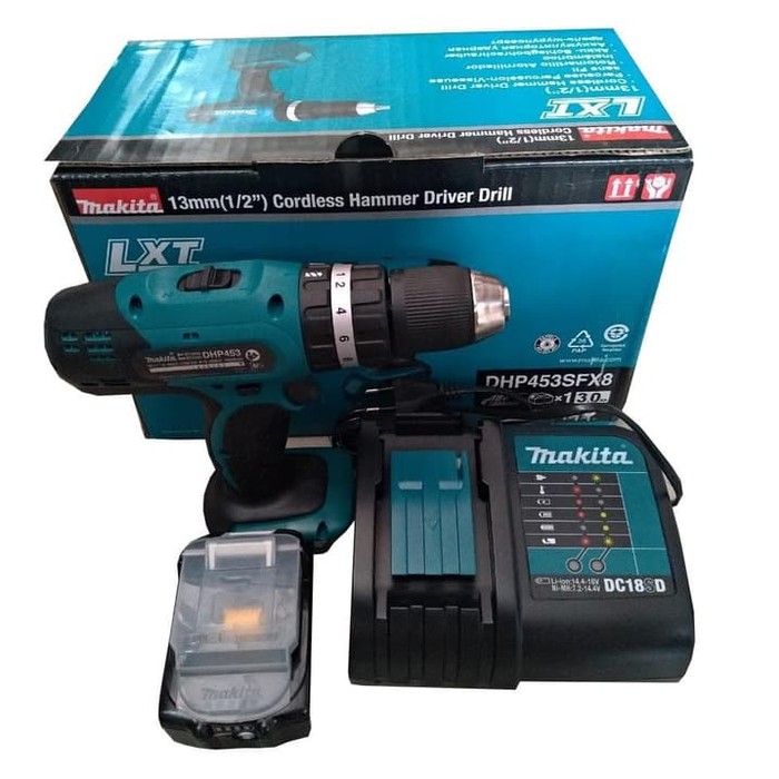 Mesin Bor Batterai Makita DHP 453 SFX8 / DHP 453 SFX8 - Cordless Hammer Driver Dril
