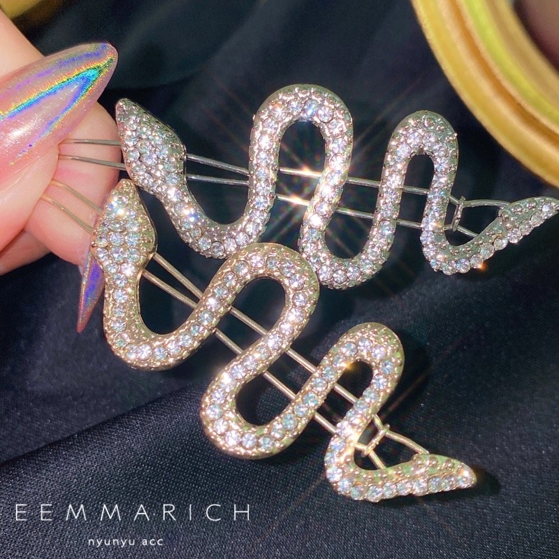 Jepit Rambut Ular Berlian Berkilau lady's Keren Gaya hip hop Korea Poni Klip