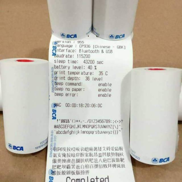 

Kertas kasir thermal logo BCA UK 57x30mm