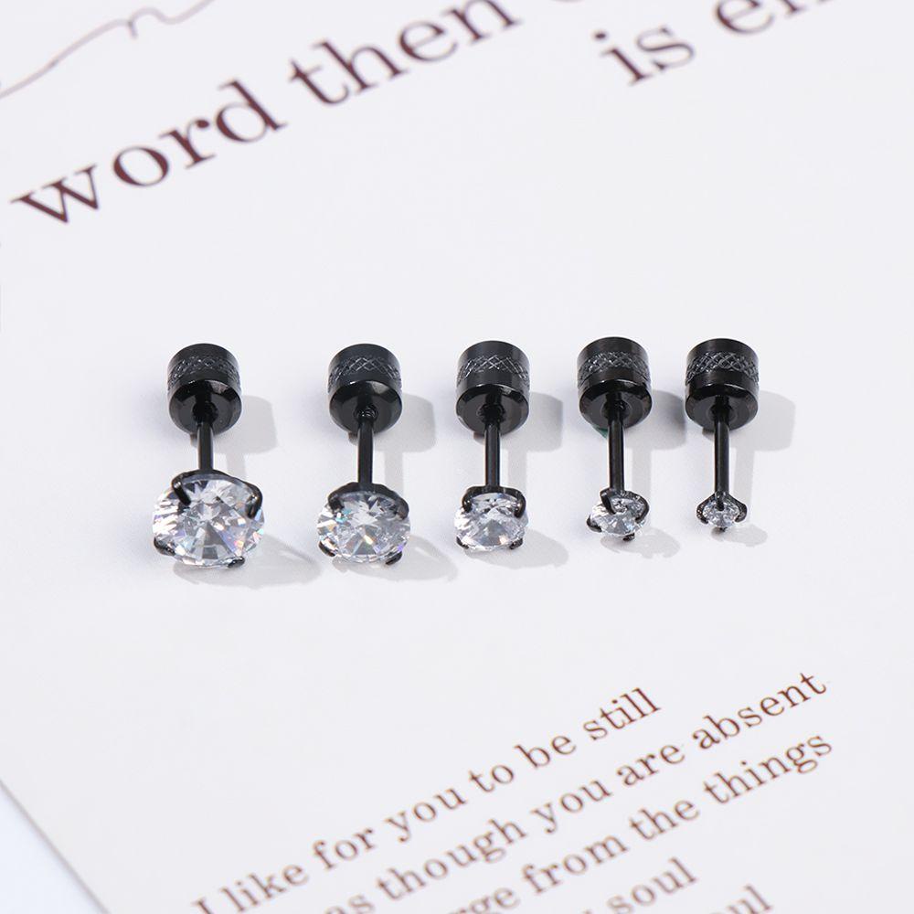 WONDERFUL 2~6mm New Fashion Cartilage Piercing Jewelry Anniversary for Women Men Stud Earrings Birthday Gifts 2-6mm Round Stainless Steel Tiny Hypoallergenic Diamond Cubic Zirconia/Multicolor