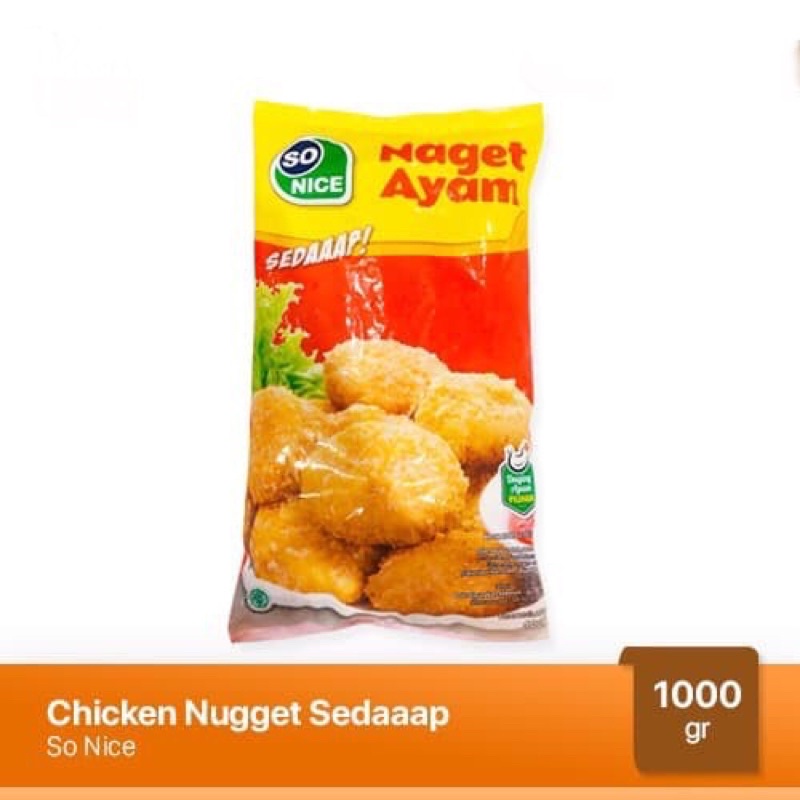 

So Nice Sedaaap Naget Ayam 1000 gr - Nugget 1 KG Sonice