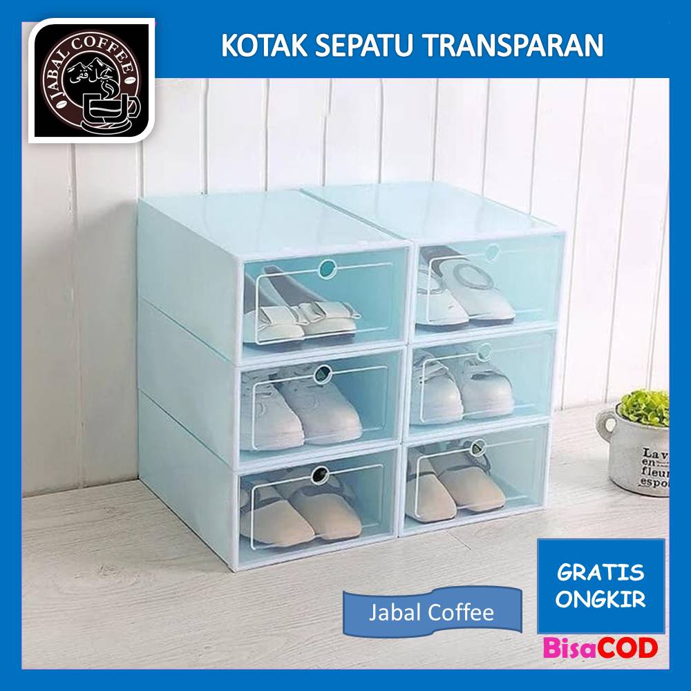 Tempat Penyimpanan Sandal Sepatu / Kotak Sepatu Transparan Tebal / Shoes Box Serbaguna