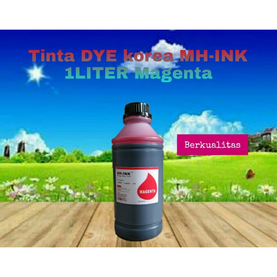 Tinta Cair Refill DYE UNIVERSAL MH-Ink Korea EPSON CANON HP INKJET Magenta 1 Liter High Quality