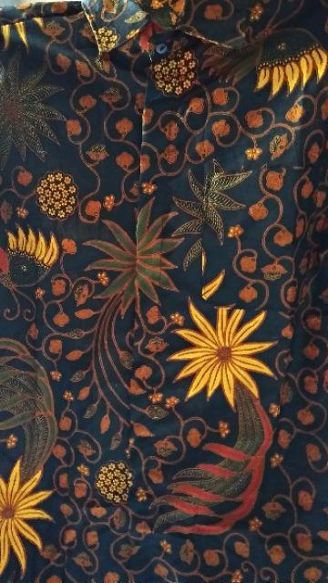 Kemeja Batik Pria Lengan Panjang Bunga Rosella