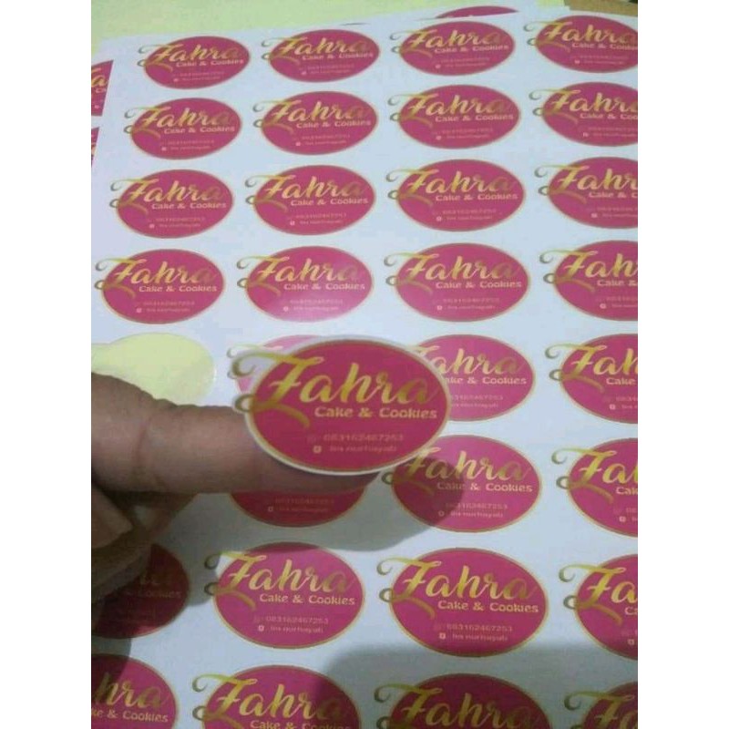 

CETAK STIKER KROMO LOGO MAKANAN / BRAND / OLSHOP / KEMASAN (PRINT & CUT) FULL COLOR HIGH QUALITY