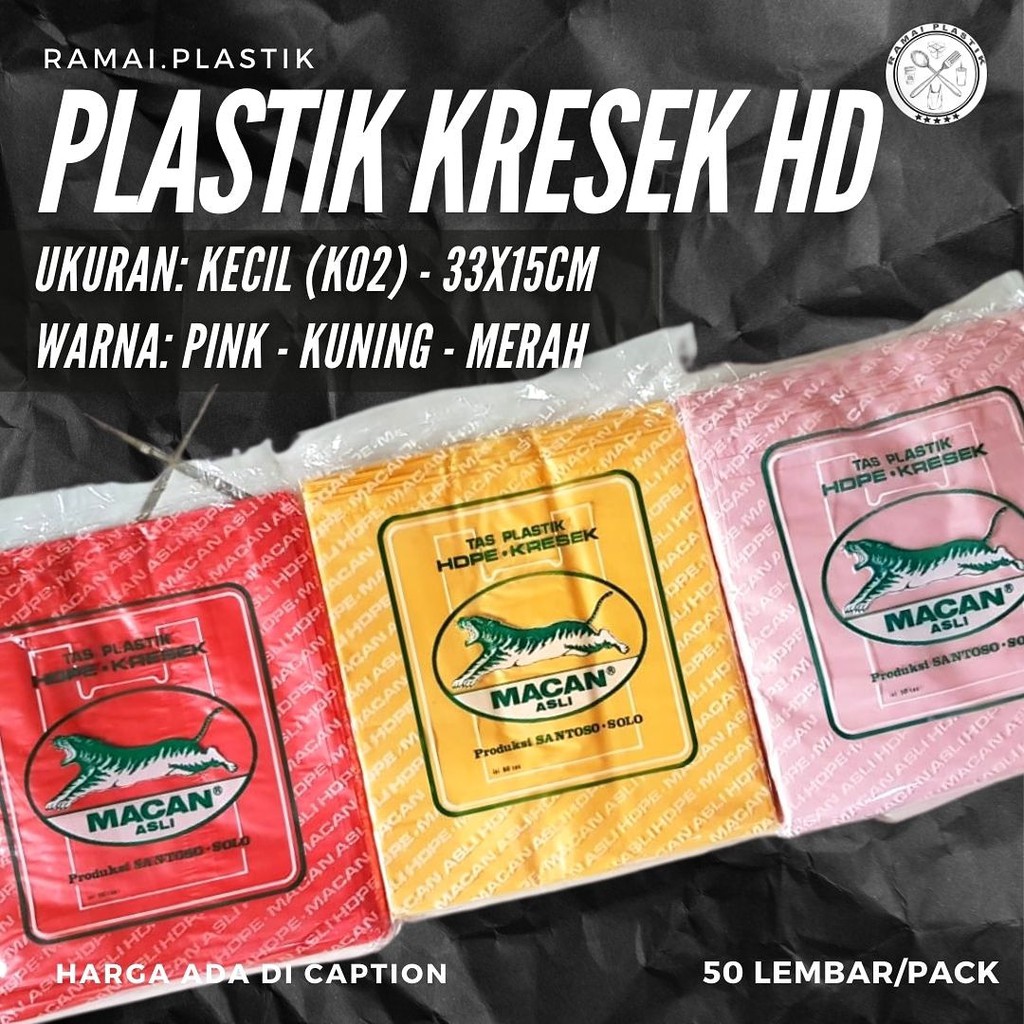 

Plastik kantong kecil merk macan uk 33x15cm (K02) isi 50lembar