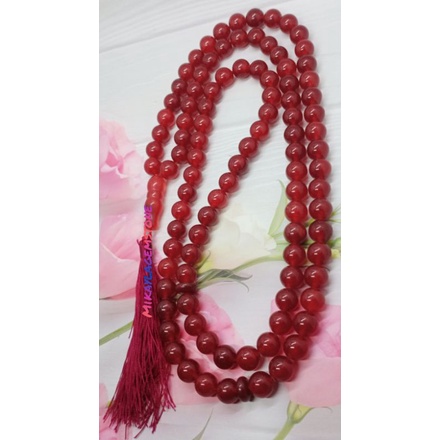 TASBIH BATU GIOK MERAH 99BUTIR 10MM100%NATURAL