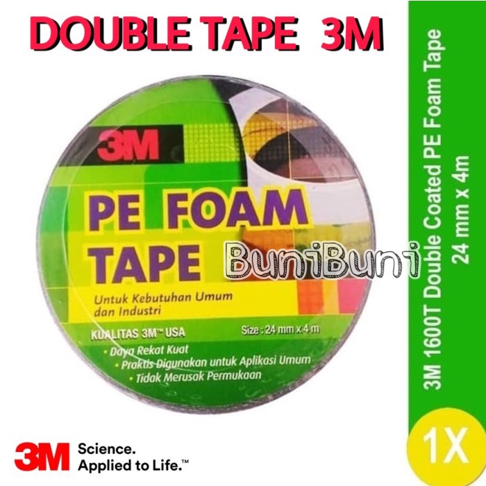 3M Double Tape / Doubletape / Dobeltip Lem Bolak Balik Foam 3M Putih