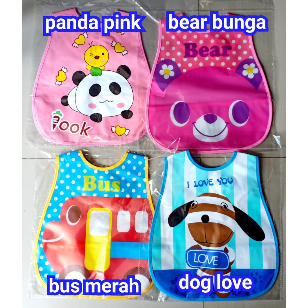 SLABBER baby baby ANTI AIR Waterproof celemek makan bayi motif lucu