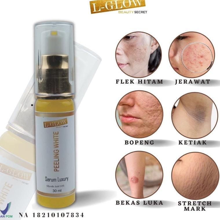 ❄Terkini peeling badan l-glow / body serum luxury lglow/ KEMASAN BARU 40