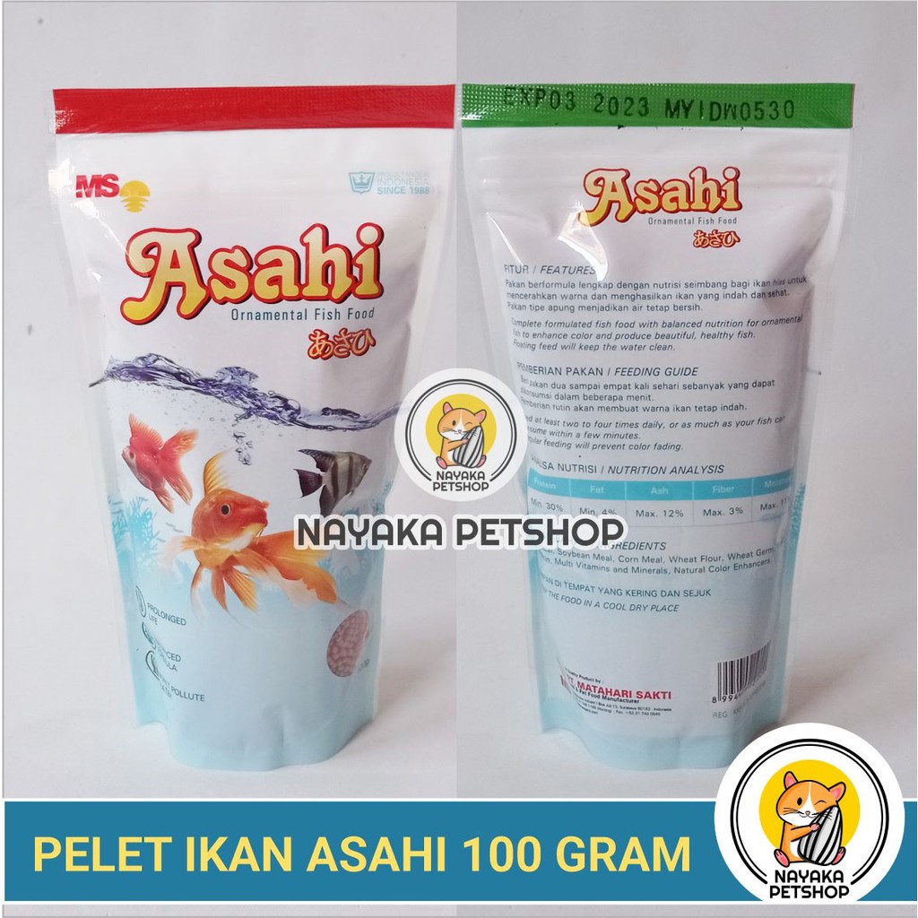 Asahi 100 gr Pakan Ikan Hias Pelet Makanan Koki Fish Food