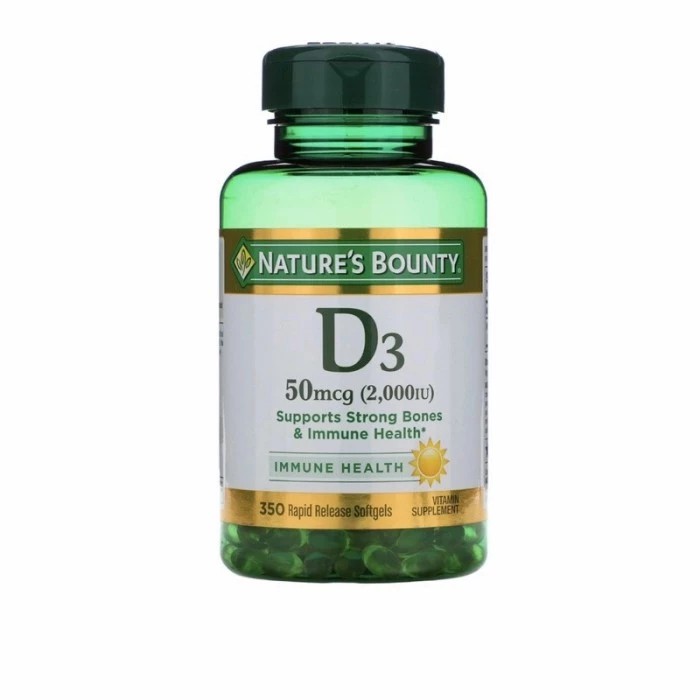 Nature's Bounty Vitamin D3 2000 iu 350 SG Nature bounty D3 2000IU Usa