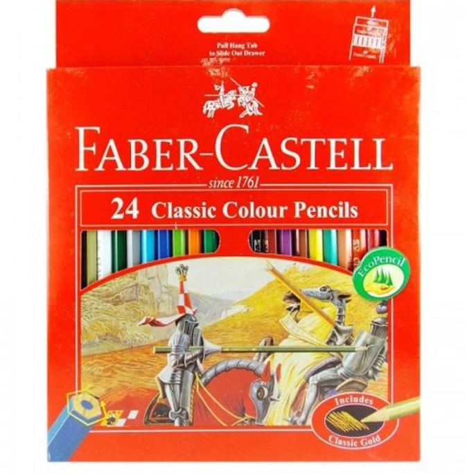 

(COD) Pensil Warna Faber Castell 24 Warna Panjang Classic