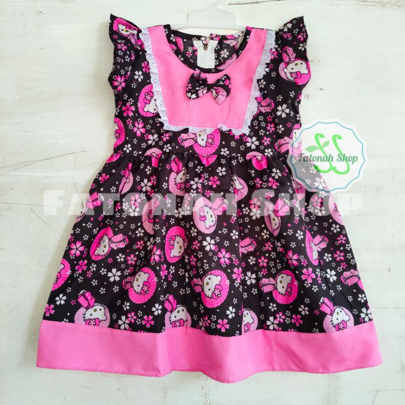 Dress anak 1 2 tahun gaun anak cewek perempuan ( dress hellokitty cookie )