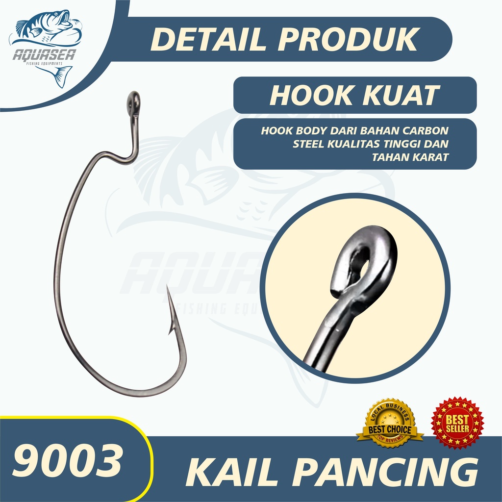AQUASEA Kail Pancing KAIL SOFTLURE Worm Hook Softbait Hook Fishing Accessories Ringed High Carbon Steel Kail Soft Lure 9003-7