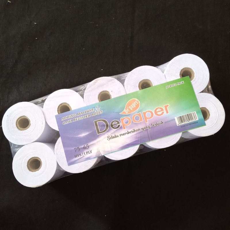 

Kertas Thermal/Kertas Struk Kasir De'paper 1 ply (75 x 65 mm)