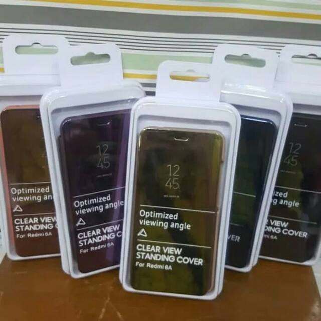 Clearview standing cover flip mirror case xiaomi redmi 6a