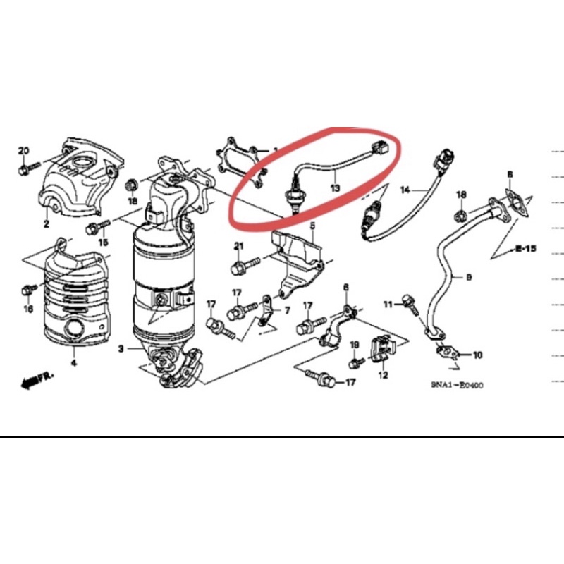 Sensor Air Fuel Ratio atau Oksigen Honda Civic FD 2006-2012, CR-V Gen 3 2000cc tahun 2007-2012