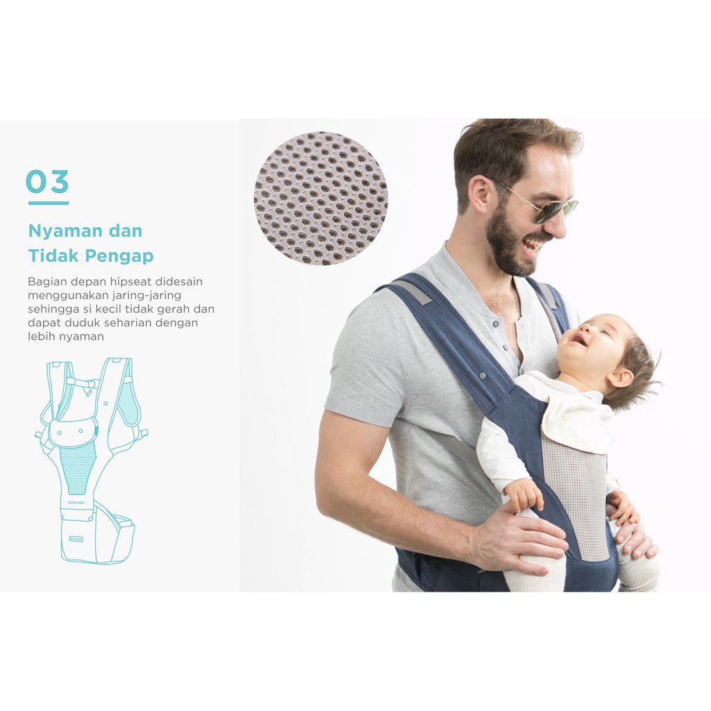 [PROMO] Mooimom Breathable Hipseat Carrier Gendongan Bayi