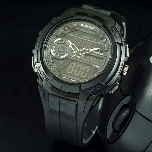 Jam Tangan Digitec DG-3024T dualtime original dg 3024 t Rubber Water Resist DG-3024 T Bergaransi
