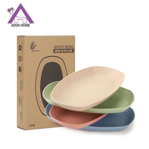 Adda Home - Set 4pcs - Piring Oval Plate Warna Shabby Anti Pecah