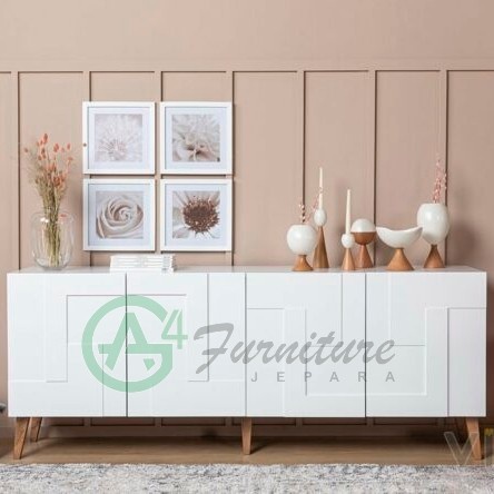 Bufet Modern Fiyatina Putih - Kayu Mahoni