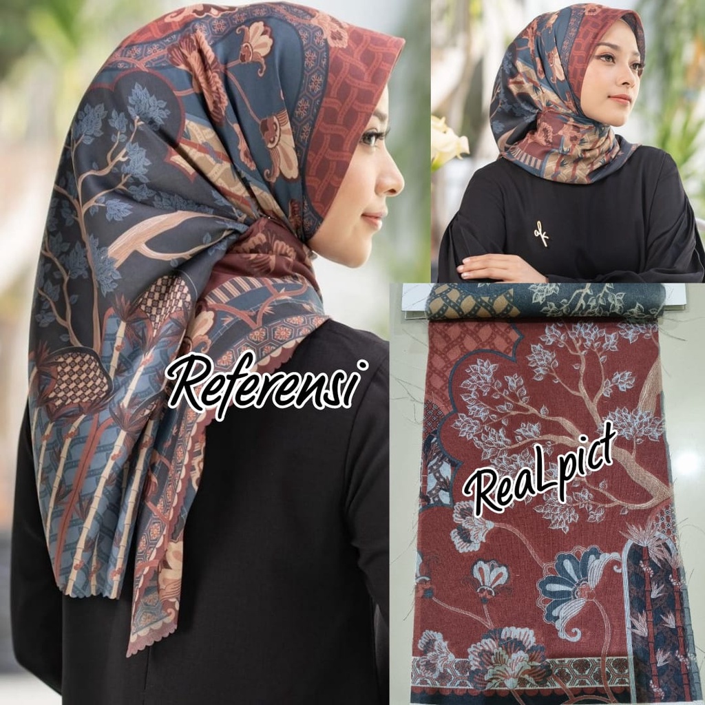 Kerudung Voal Motif // Hijab Premium FH // Segi Empat