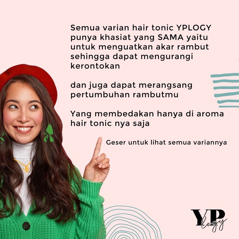 YPLOGY Hair Tonic 100ml Ginseng/Green Tea/Aloe Vera Untuk Rambut Rontok, Rambut Botak, Rambut Tipis