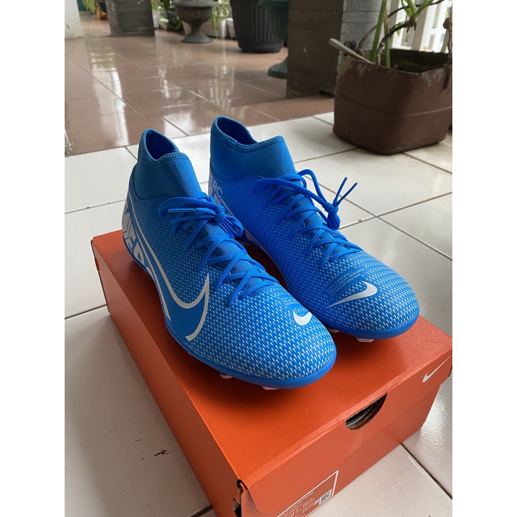 Sepatu Sepak Bola Nike Mercurial Superfly 7 Club FG/MG Blue/White Obsidian New 100% ORIGINAL BNIB