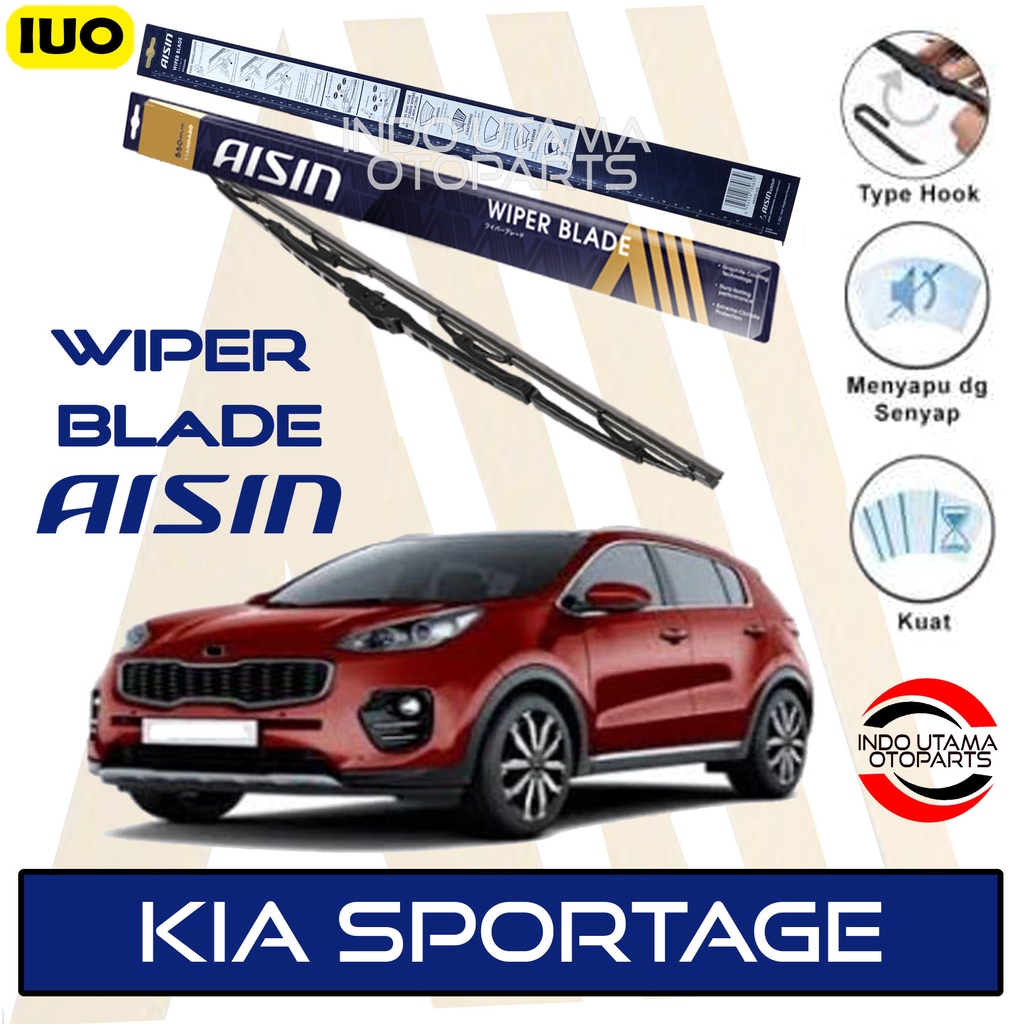 Wiper Mobil Kia Sportage AISIN Sepasang 18-24&quot; ORIGINAL