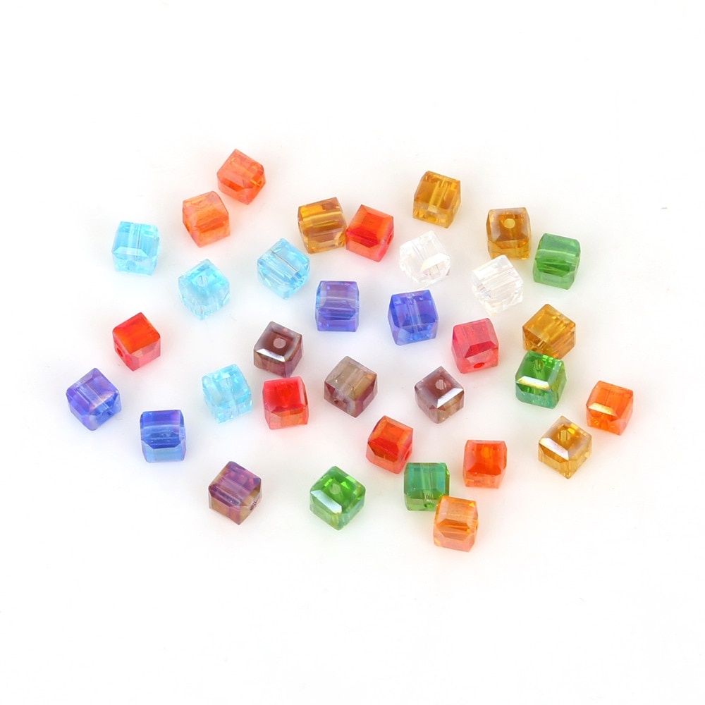 20-200pcs/lot 2-8mm Multi Color Fashion Crystal Glass Square Beads For DIY Crafts Sewing Clothing Accessories Decoration