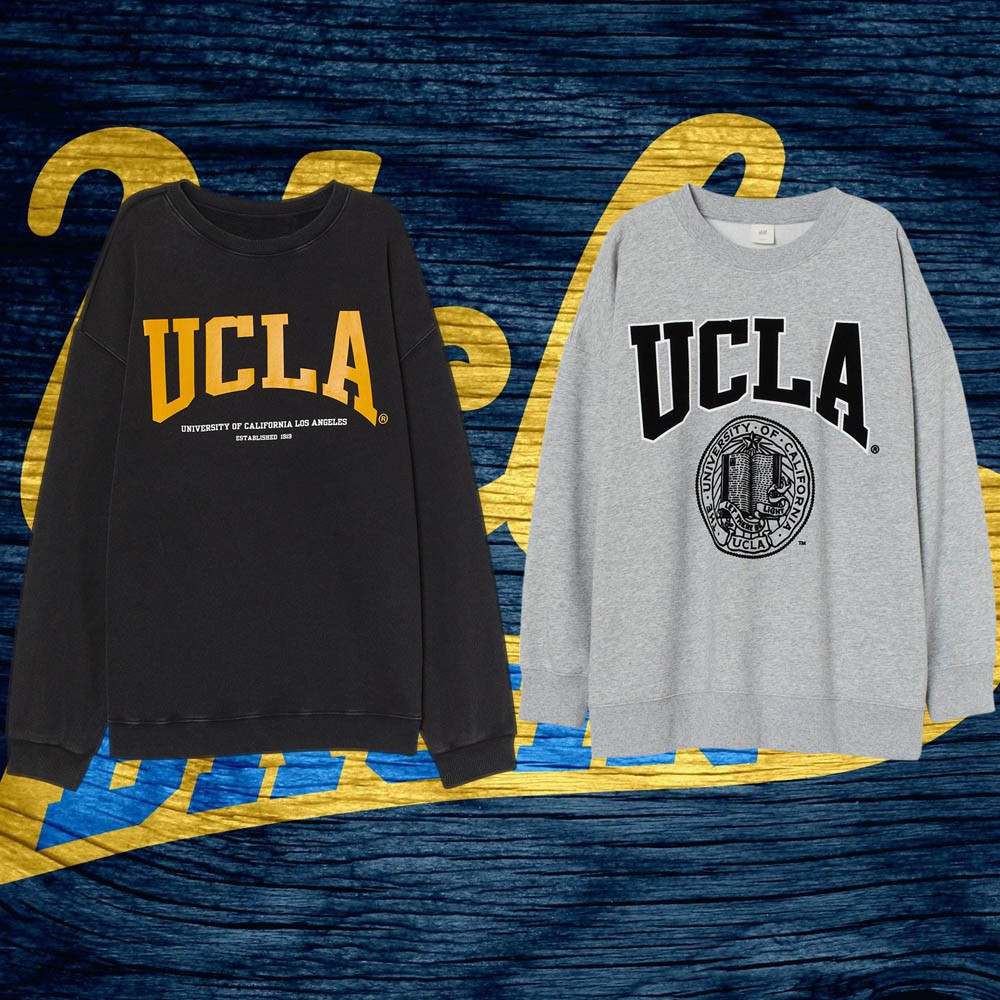 Crewneck UCLA Abu / HItam Premium Untuk Wanita Pria Lucu Dan Oversize
