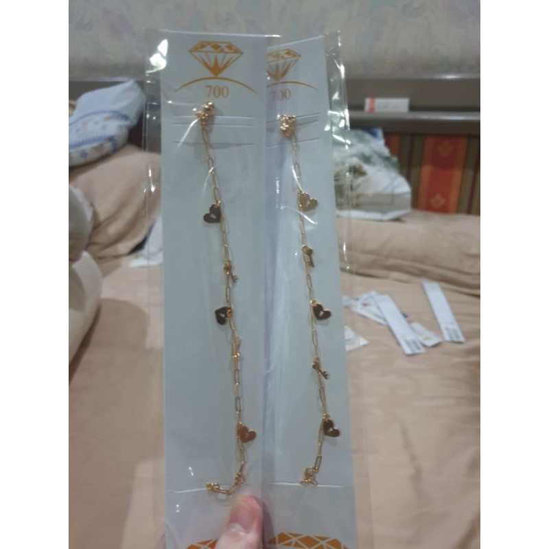 Gelang tangan korea love hati kunci gembok simple emas asli 700 70% 22