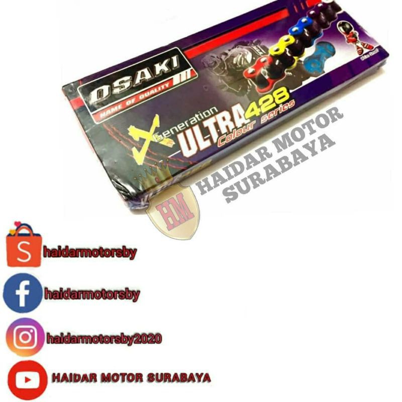 RANTAI OSAKI/RANTAI MOTOR/RANTAI SEPEDA MOTOR/RANTAI SEPEDA LAKI/RANTAI MOTOR 428-128L/rantai motor 