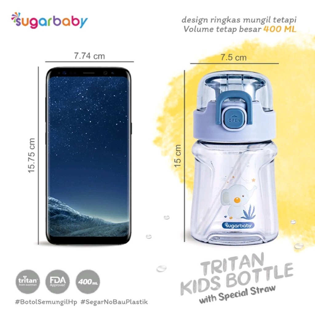 SUGAR BABY BOTOL TRITAN 400ML / BOTOL MINUM ANAK