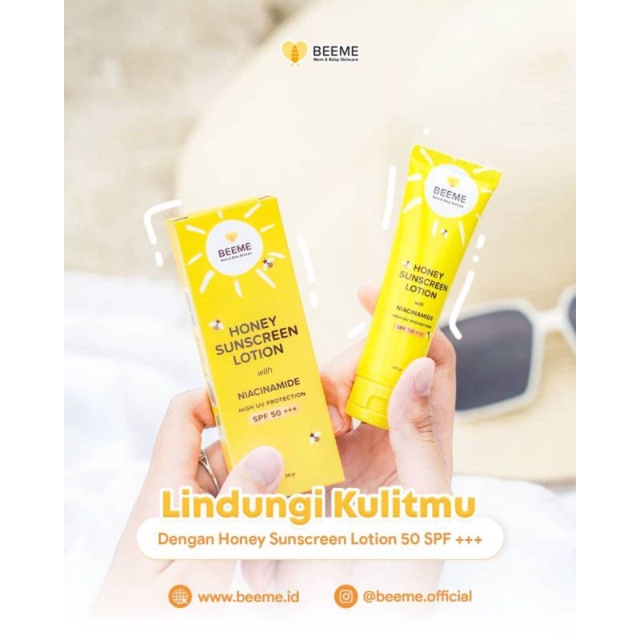 [RESELLER KALTIM] Beeme Honey Sunscreen Lotion With Niacinamide Spf 50+++