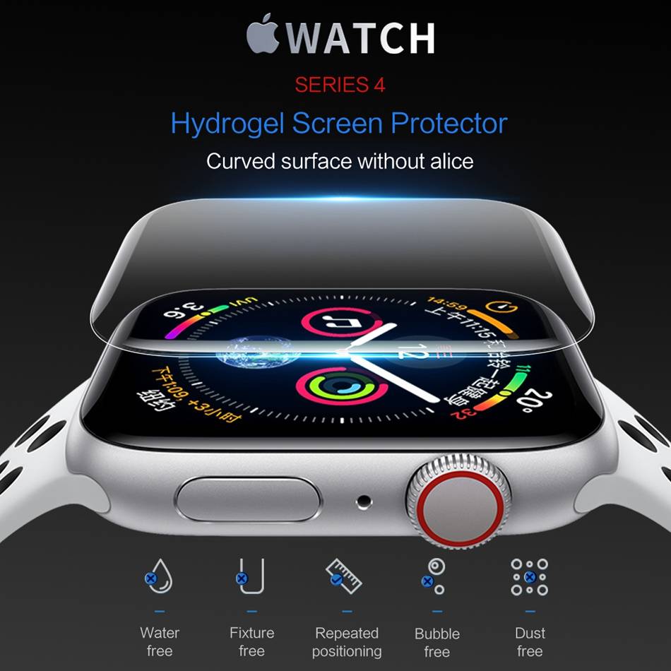 2pcs Screen Protector for Apple watch 4 3 2 3D Hydrogel Full Cover Protective Film for i watch 38mm 42mm 40mm 44mm